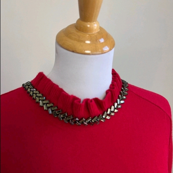 EMBELLISHED-NECK TOP - Picture 5 of 12